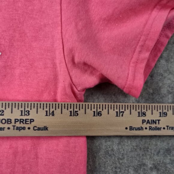 Gildan Small Pink T-Shirt "Lets Get Flocked Up" Cotton/Polyester Blend - Picture 6 of 6